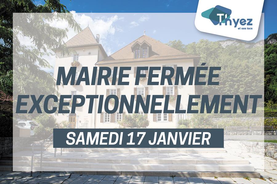 Mairie fermée - Samedi 17 janvier 2026